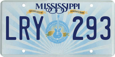 MS license plate LRY293