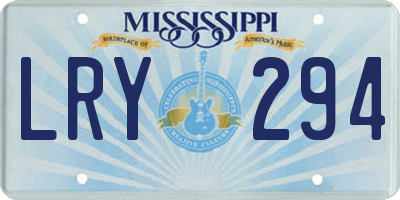 MS license plate LRY294