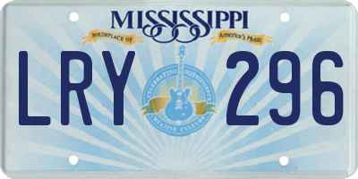 MS license plate LRY296