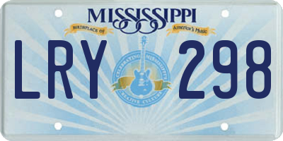 MS license plate LRY298