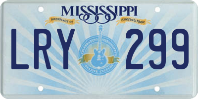 MS license plate LRY299