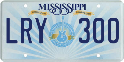 MS license plate LRY300