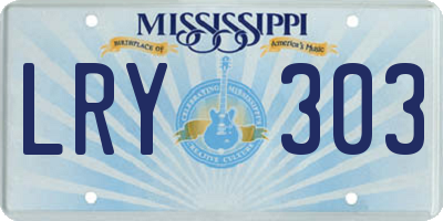 MS license plate LRY303