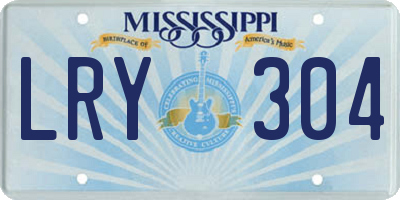 MS license plate LRY304