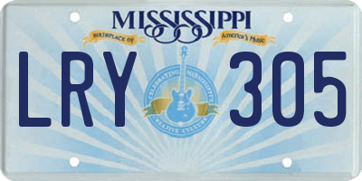 MS license plate LRY305