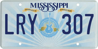 MS license plate LRY307