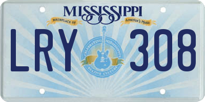 MS license plate LRY308
