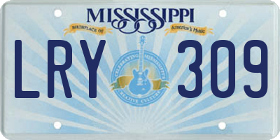 MS license plate LRY309