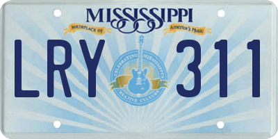 MS license plate LRY311