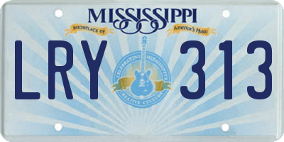 MS license plate LRY313