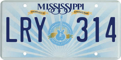 MS license plate LRY314