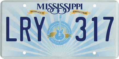 MS license plate LRY317
