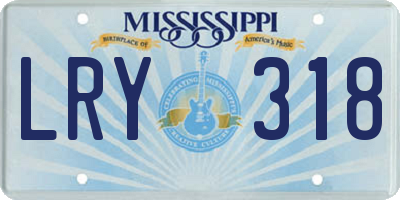 MS license plate LRY318
