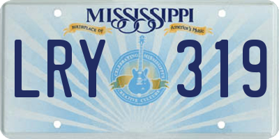 MS license plate LRY319