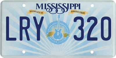 MS license plate LRY320