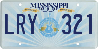 MS license plate LRY321