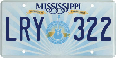 MS license plate LRY322