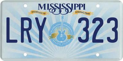 MS license plate LRY323