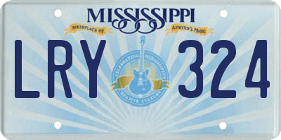 MS license plate LRY324