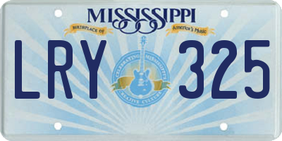 MS license plate LRY325