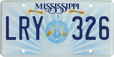 MS license plate LRY326