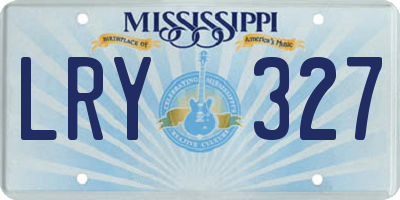 MS license plate LRY327