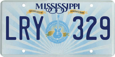 MS license plate LRY329