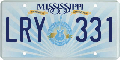 MS license plate LRY331