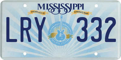 MS license plate LRY332