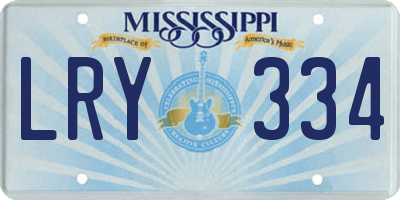 MS license plate LRY334
