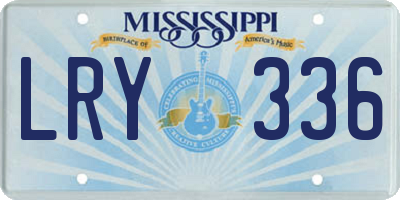 MS license plate LRY336