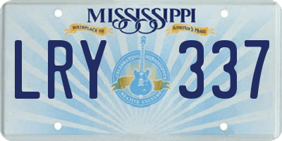 MS license plate LRY337