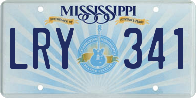 MS license plate LRY341