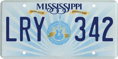 MS license plate LRY342