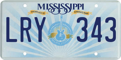MS license plate LRY343