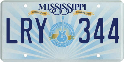 MS license plate LRY344