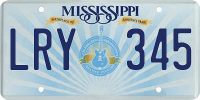 MS license plate LRY345