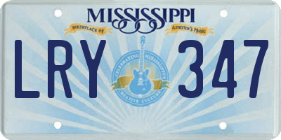 MS license plate LRY347