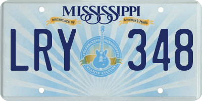 MS license plate LRY348