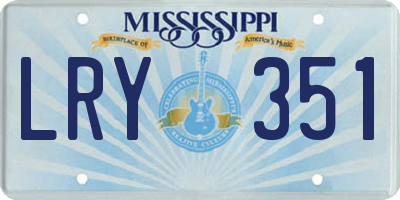 MS license plate LRY351