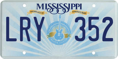 MS license plate LRY352