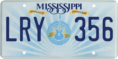 MS license plate LRY356