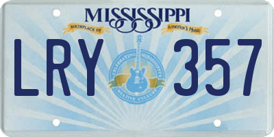 MS license plate LRY357