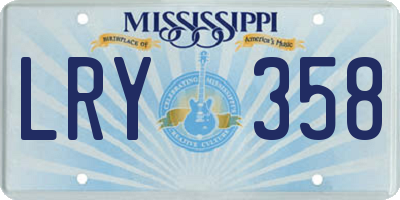 MS license plate LRY358