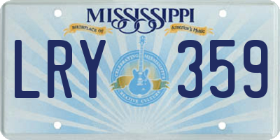 MS license plate LRY359