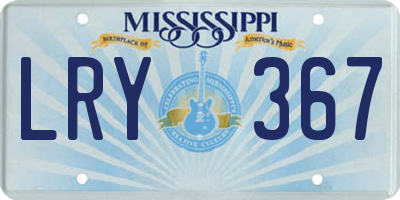 MS license plate LRY367