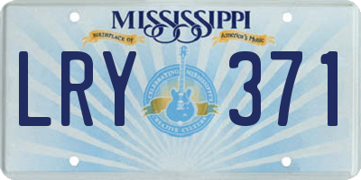 MS license plate LRY371