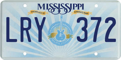 MS license plate LRY372