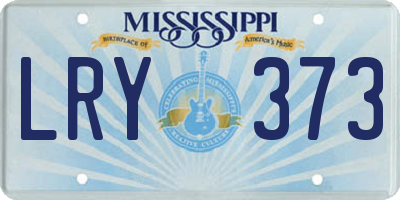 MS license plate LRY373