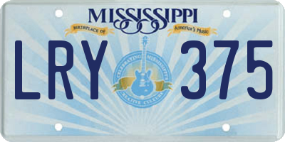MS license plate LRY375